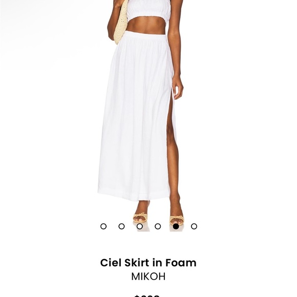 Mikoh black linen maxi skirt pull on elastic waist side slits 2 medium new - Picture 14 of 15